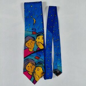 The Beatles Do You Want To Know‎ A Secret Vintage 100% Silk Tie Blue Mens